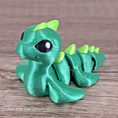 3D Loch Ness Hatchling Flexi Fidget Gift, Articulated Toy- Desk Pet