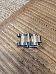Two Rolex Steel and Gold Link  14mm, Original