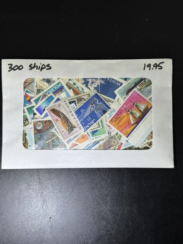 300 Premium World Assortment Used Stamp Collection Featuring Ships & Sailboats - Image 2 of 3