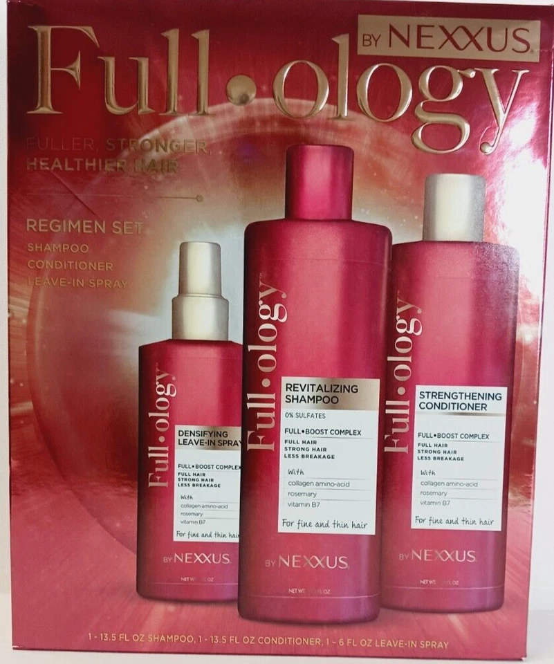 Nexxus Fullology Set de régimen capilar champú acondicionador spray densificante nuevo Foto 3 de 3