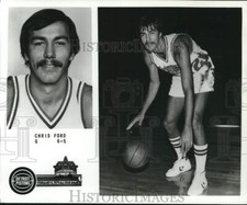 1978 Press Photo Detroit Pistons Guard Chris Ford Poses Dribbling Basketball
