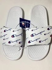 Champion Men's Slide Adjustable Hook and Loop Closure White New!