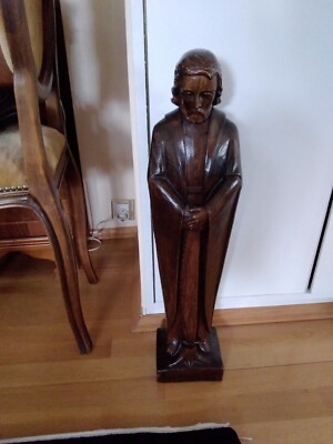 Holz Skulptur: Der heilige Apostel Simon Zelotes mit dem Attribut der Säge