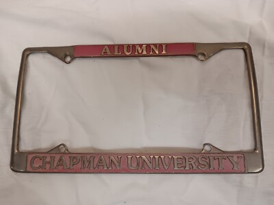 Alumni Chapman University, Orange, California Car Metal License Plate Frame RARE