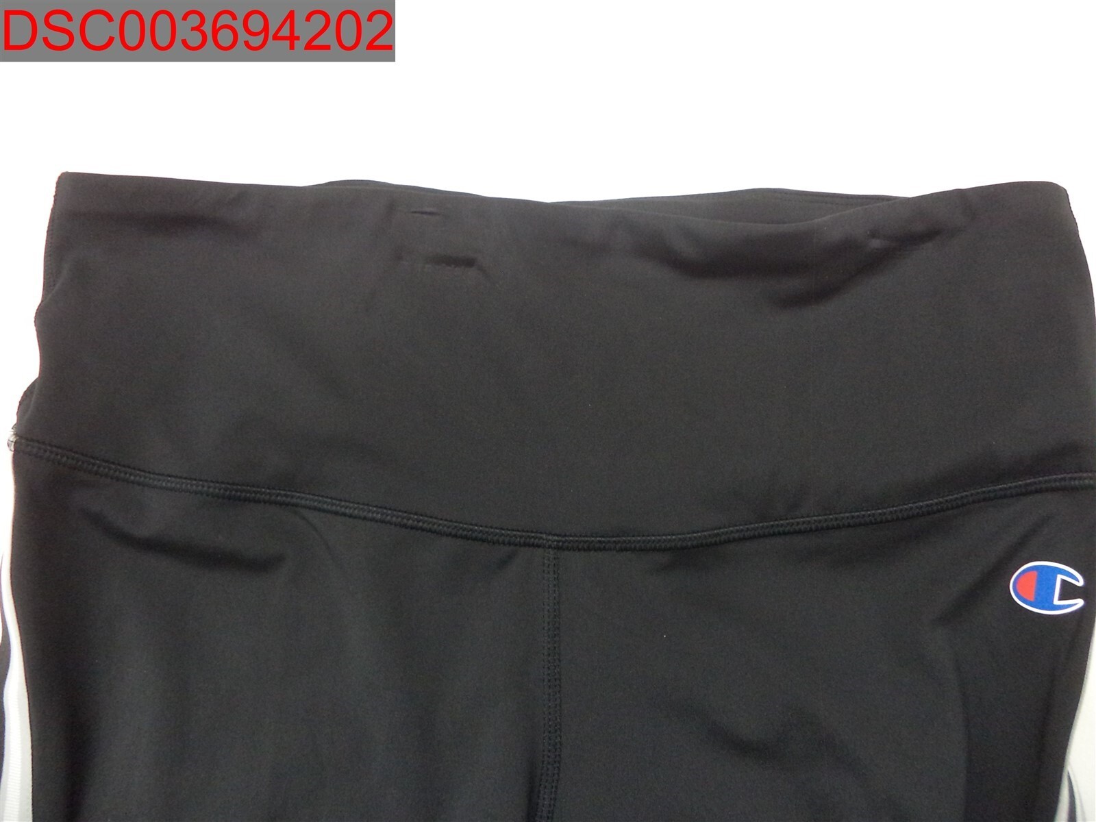 NWOT - Champion Women's Black Double Dry Striped High-Waist Leggings, Size XL image 3