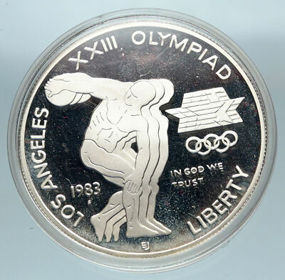 コレクション 1983 OLYMPIC DOLLAR .900 FINE SILVER 1983 Olympic Dollar. 900 Fine Silver Proof Coin. U.s. Mint