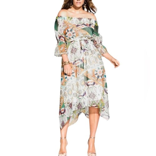 City Chic Bilbao Schulterfreies Kleid Größe 20 - Bild 1 von 7