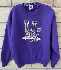Bon Sportswear UW Mom Embroidered Letters Sweatshirt Made In USA Size L Vintage