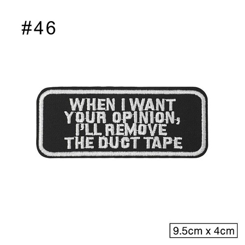 Words Slogan Embroidered Iron on Biker Motorcycle Patches Fabric Badge Sticker - Picture 48 of 77