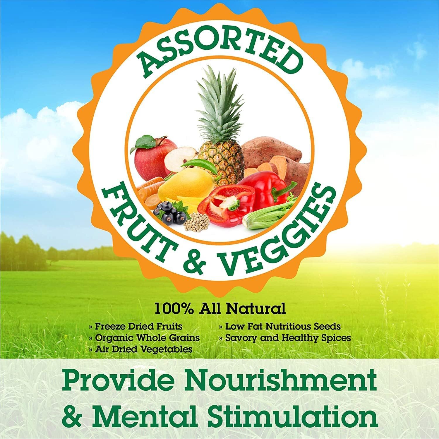 Bird Street Bistro Parrot Food Non-GMO Fruits, Vegetables, & Health Orientated