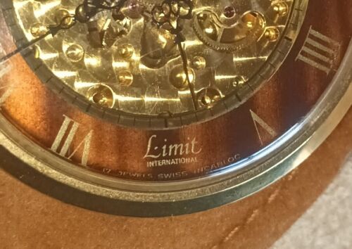 VINTAGE LIMIT INTERNATIONAL 17 JEWELS SWISS INCABLOC GOLD PLATED POCKET WATCH - Picture 2 of 5