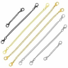 5pcs Necklace Extension Chains Bulk Bracelets Extended Stainless Steel Lobsters