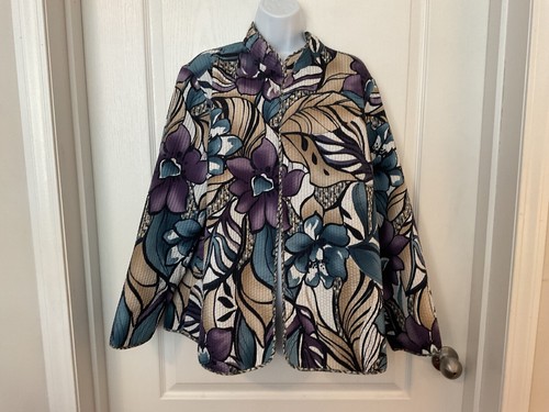 Alfred Dunner Women's Multicolor Lightweight Open Front Jacket Size 18W -B34 - Picture 2 of 9