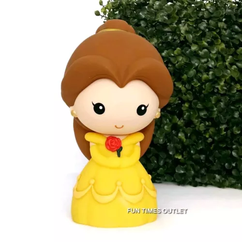 Disney Princess Belle 7.5" Coin Piggy Bank Figural Pvc Beauty And The Beast New 