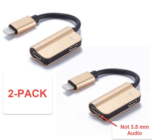 2 Pack Headphone Jack AUX Splitter Adapter n Charger For iPhone - Picture 4 of 6