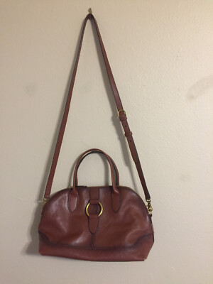 FRYE Leather SATCHEL Bag COGNAC Brown Leather Crossbody