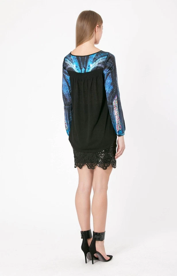 Hale Bob Black Floral Lace Pencil Skirt | Sequin XS NWT 3LAL4860 * Foto 2 de 3