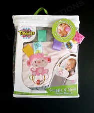 Taggies Snuggle  Stroll Interactive Baby Carrier Blanket Pink Monkey NIP RARE 