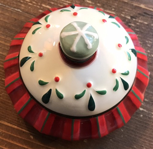 Jessica Flick Giftcraft Festive Holiday Ceramic Teapot Tea Pot Snowflakes Lid - Picture 12 of 16