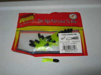 Arkie 1 inch Salted Tube Jigs 15 ct black/ chart | eBay