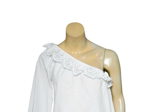 Joie Arianthe Top S 6 Women's Casual One Shoulder White Boho Blouse NEW 22151 - Picture 9 of 10