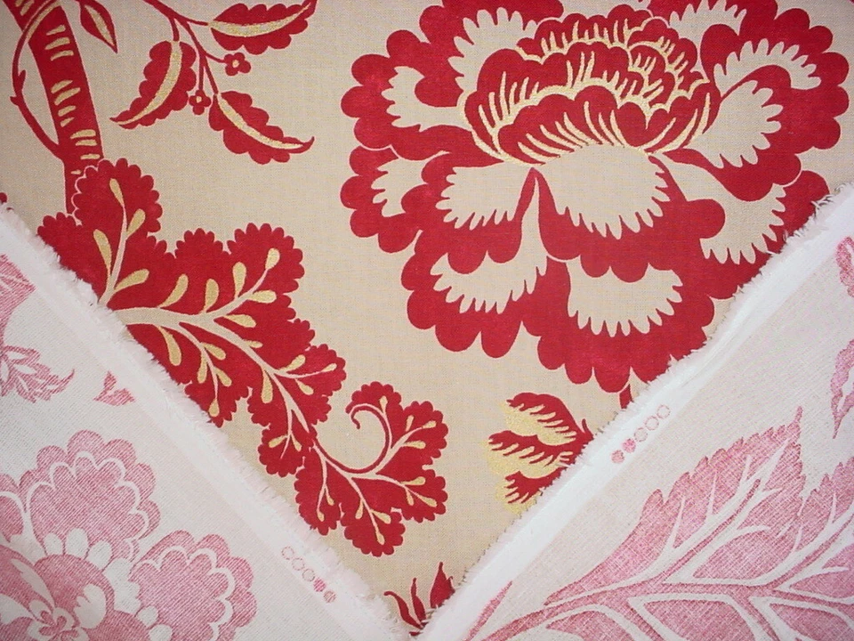 Tela de tapicería floral jacobea roja Hinton 15-3/8Y GP & J Baker PP50279 Foto 4 de 4