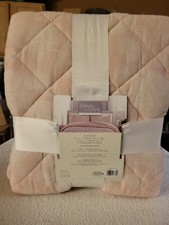 NIB 3pc Full/Queen Pink Comforter Quilt Set Bedspread Shams light weight cotton