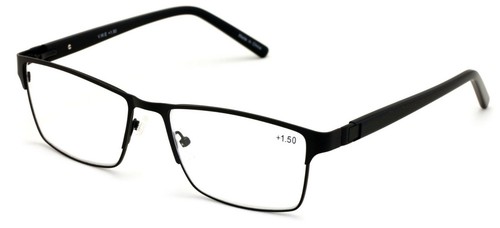 Men Reading Glasses - Metal with Plastic Temple Extra Large Reader - 152mm Wide - Picture 2 of 13