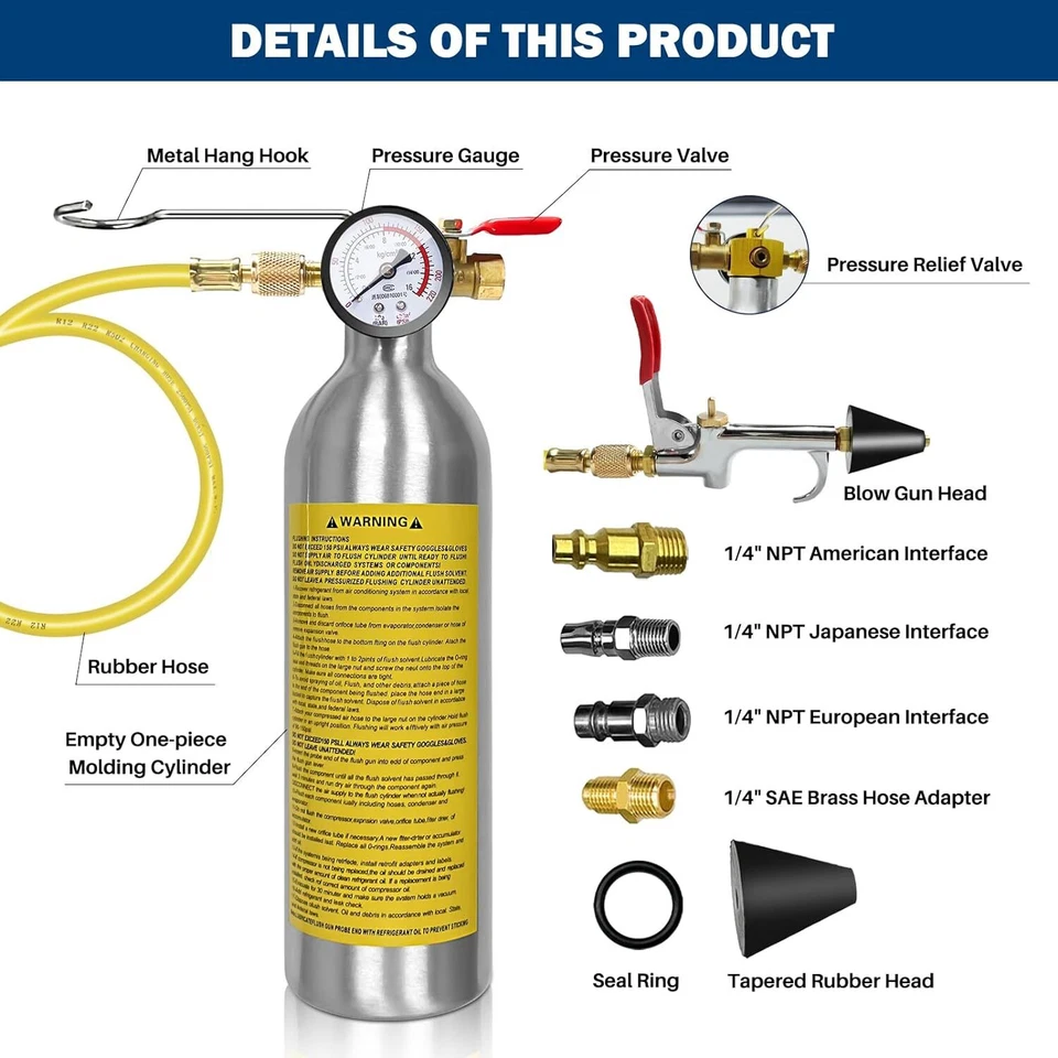 Kit de descarga de CA, sistema de aire acondicionado kit de bote de descarga con manómetro Foto 2 de 4