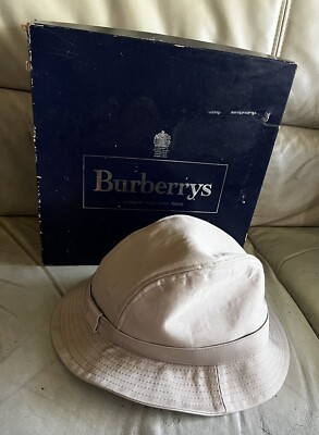 Vintage Burberrys Beige Tan Womens Bucket Hat Size M 1980s  display picture 1