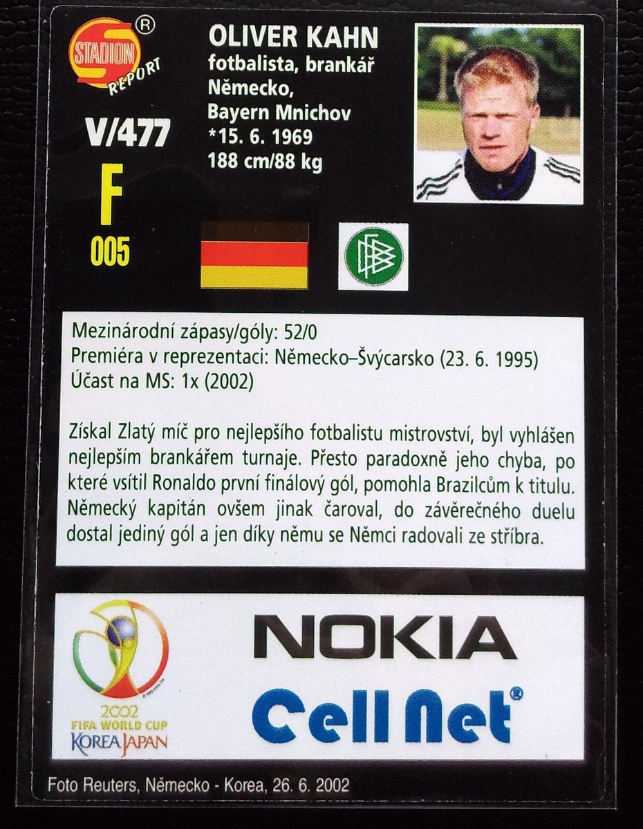 Oliver Kahn 2002 Stadion World Stars World Cup Rare SP 1of1000 | eBay