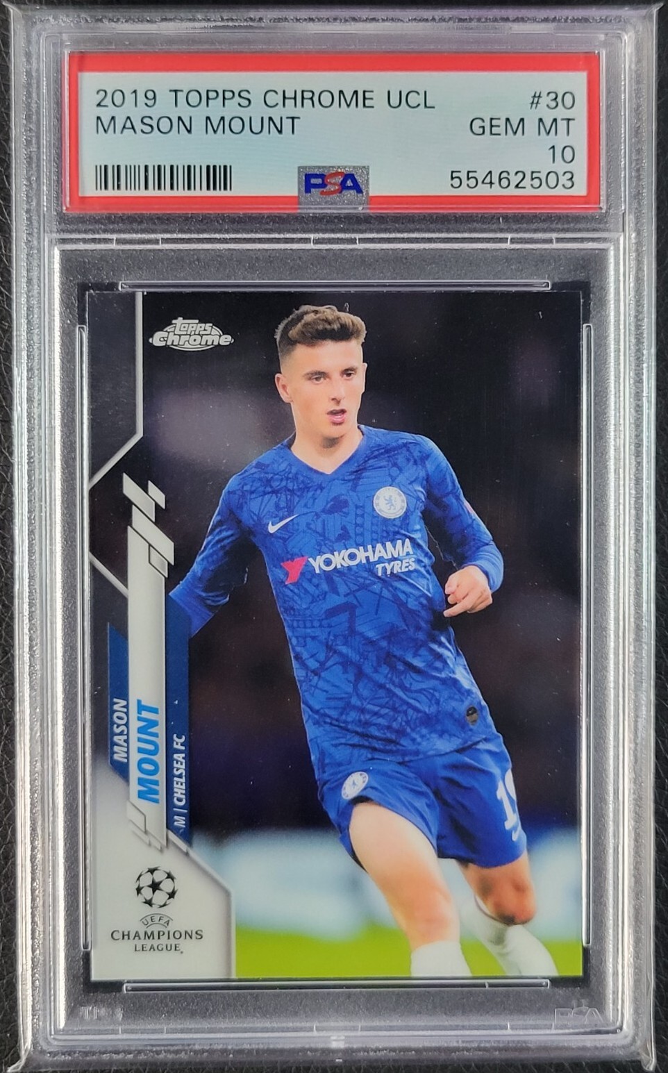 2019-2020 Topps Chrome UCL #30 Mason Mount RC PSA 10 GEM MINT