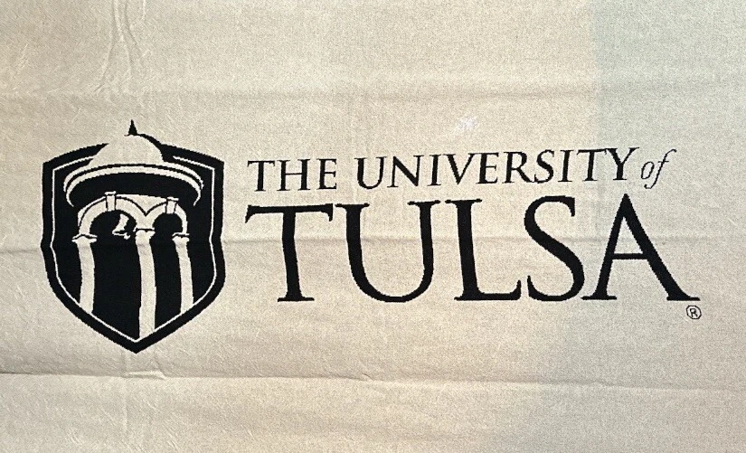 University Tulsa Oklahoma Golden Hurricane Black Tapestry Throw Blanket 67"x 48" - Image 4 of 4