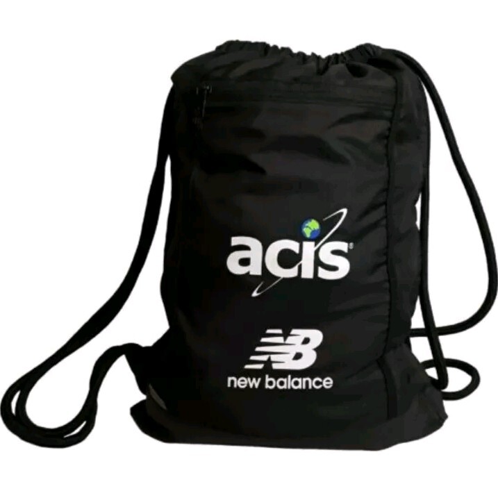 New Balance NB Base Shield Zip Pocket Black Drawstring Backpack