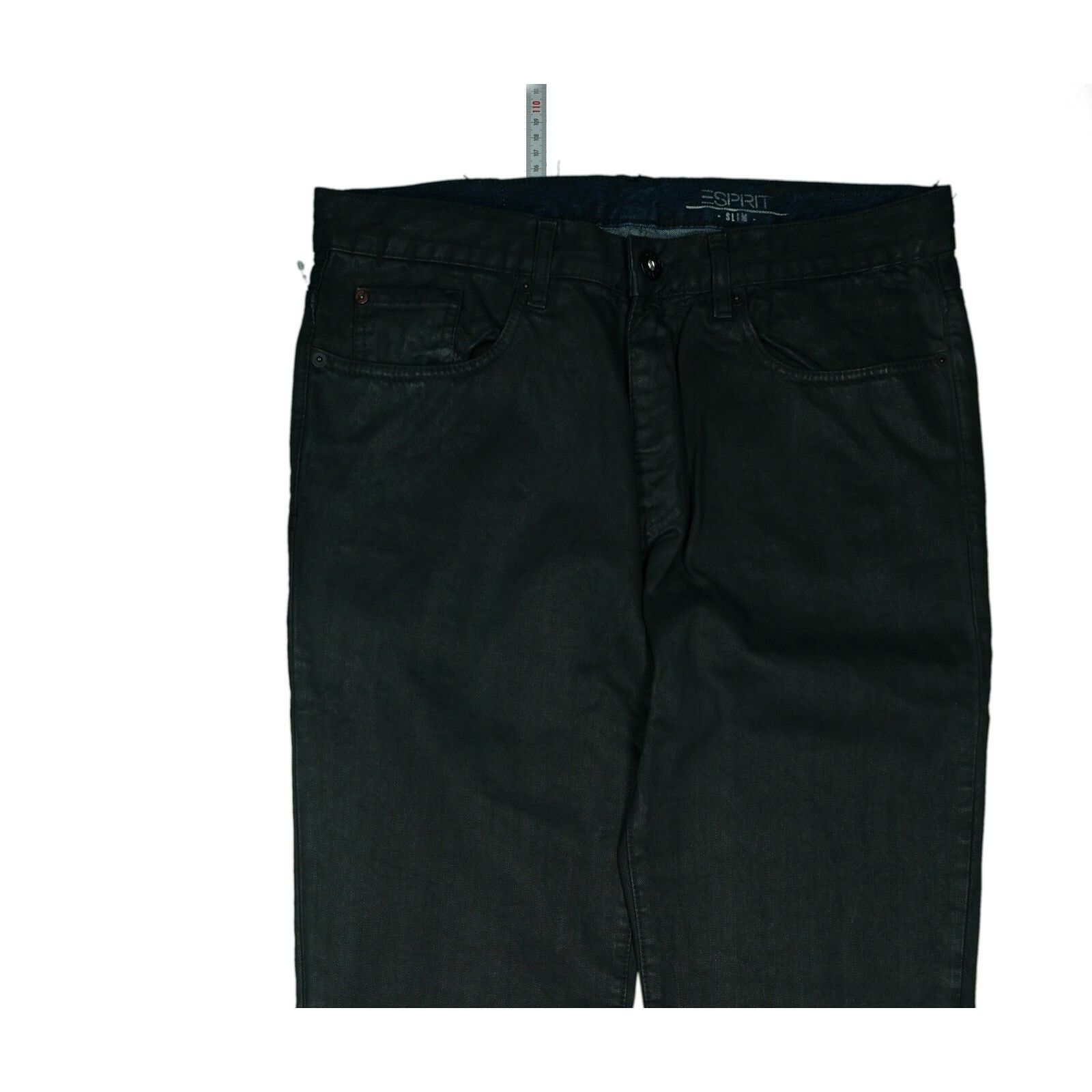 Esprit men's jeans pants slim fit straight W33 L32 dark blue black gloss New image 2