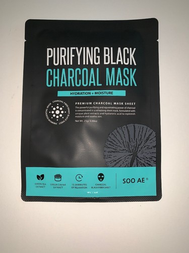 Soo'AE Purifying Black Charcoal Face Mask Sheet 0.88oz. Hydration ...