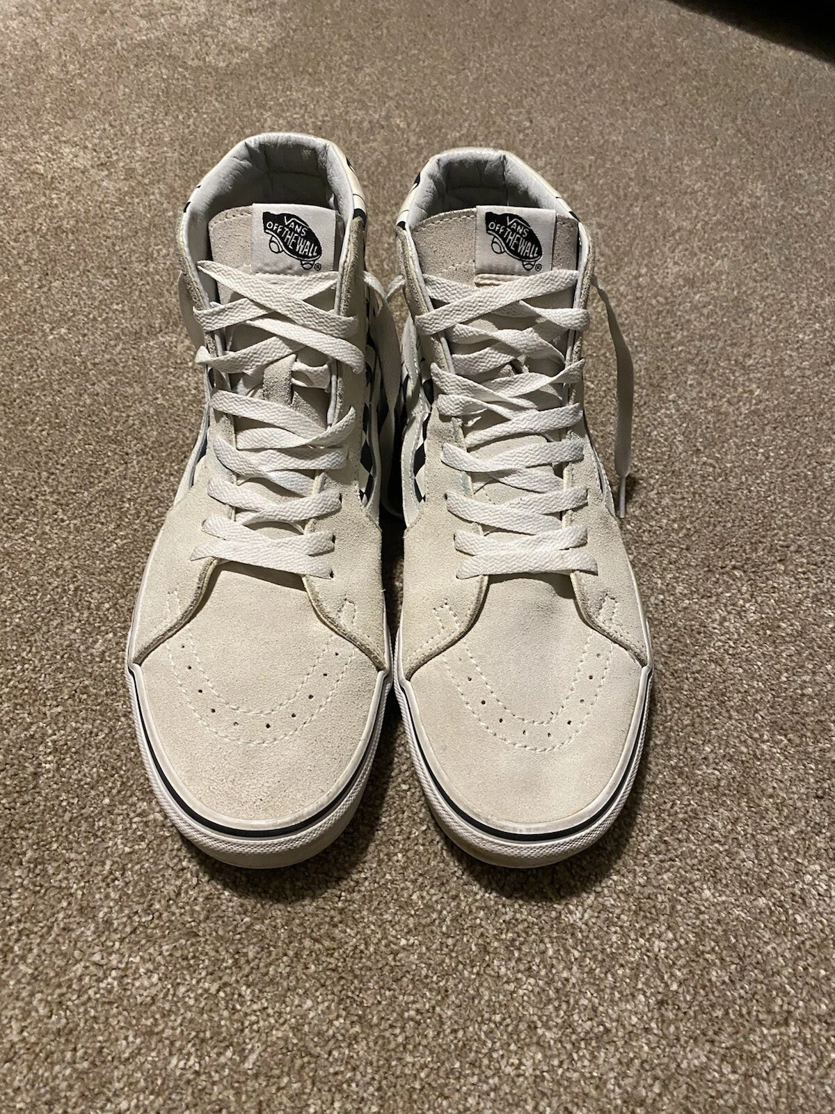 VANS Scacchiera uomo bianca Sk8 Hi fiamma