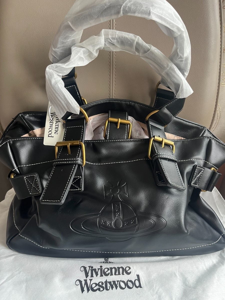Vivienne Westwood ORB エンボス加工 ハンドバッグ 黒 Vivienne Westwood Accord Tote Bag Orb Embossed Black Women's