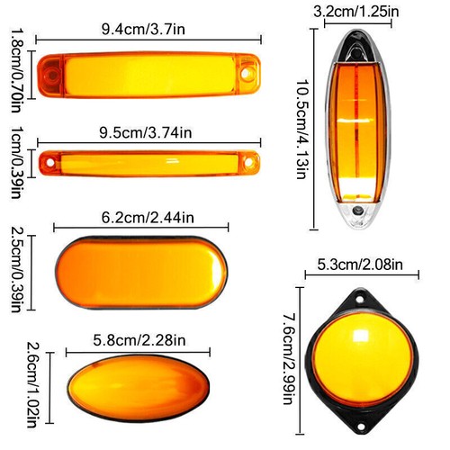 2Pcs Car Fender Light Side Marker Light Trailer Clearance Light for Truck Camper - Picture 3 of 19