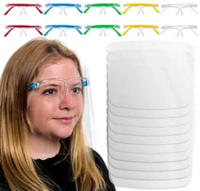 TCP Global Salon World Safety Kids Face Shields With Glasses Frames (Pack of 10)