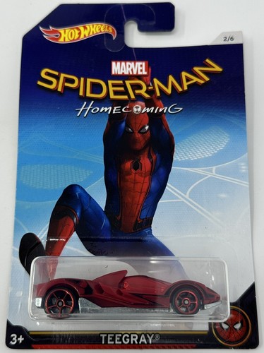 Hot Wheels Marvel Spider-Man Set Of 6 Six Cars New Sealed Golden Arrow, Teegray - Picture 8 of 9