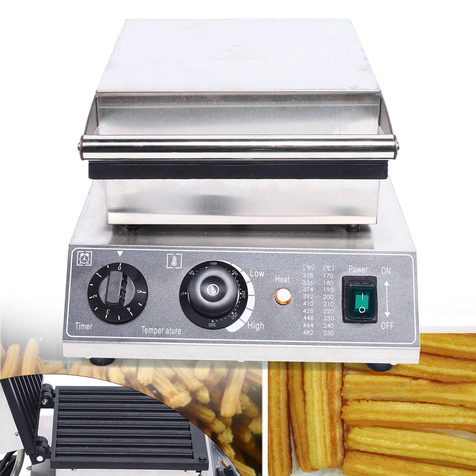 8pcs Commercial Stainless Steel Waffle Donut Churros Maker Machine-image