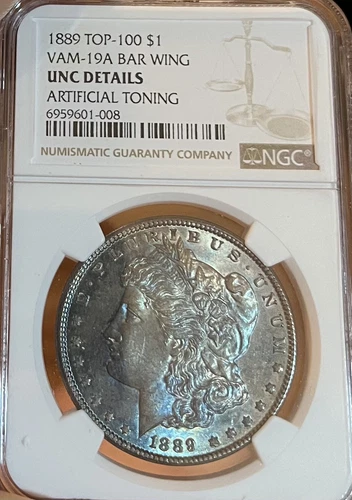 1889 Top-100! Vam 19A! NGC Unc. Details! Morgan Silver Dollar