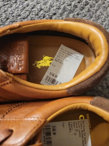 Polo Ralph Lauren Mens Leather Sneaker Train 85 Size 7 - Picture 4 of 12