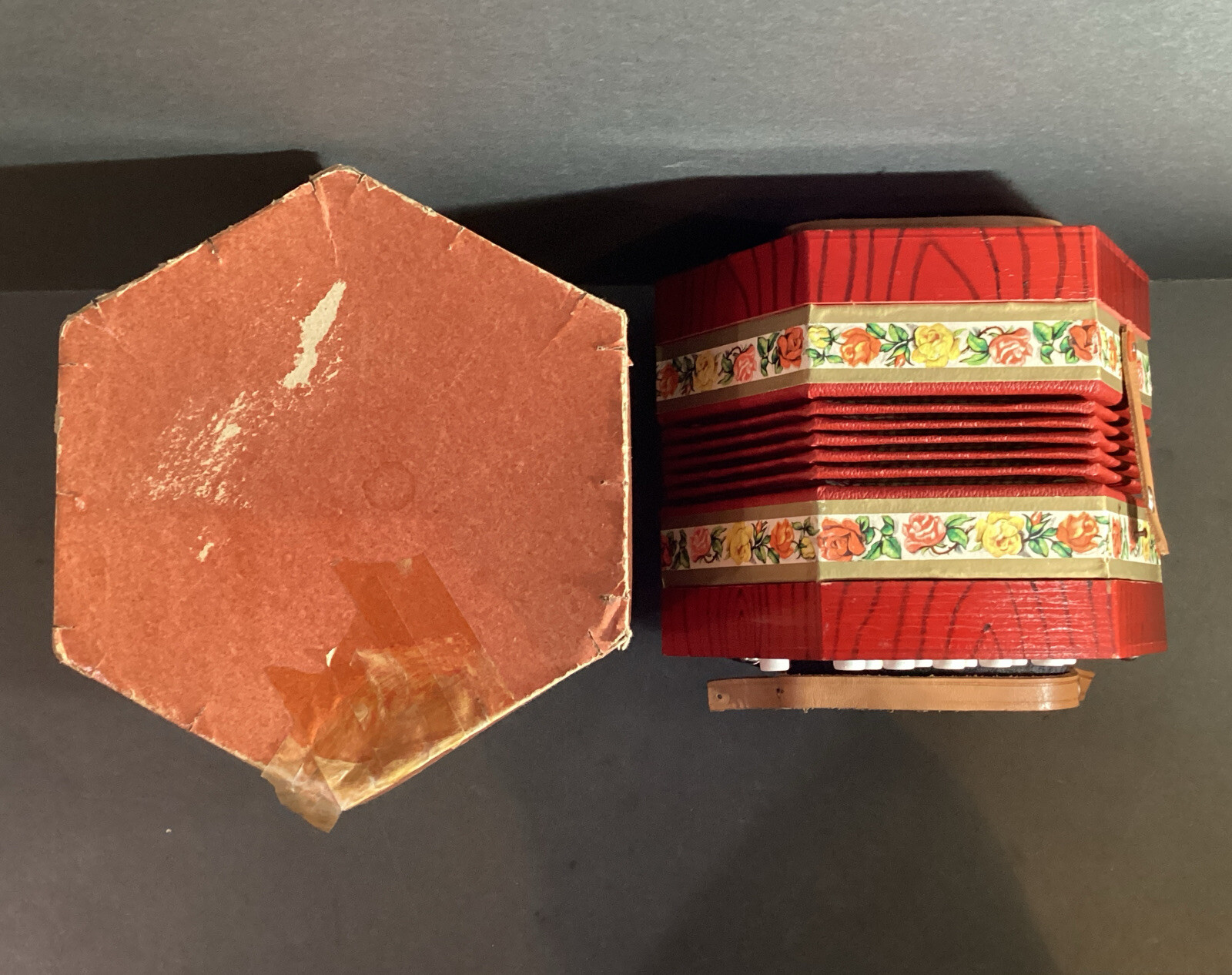 Vintage Scholer 20 +1 Key Concertina No. 502 w/Original Box, Made In G