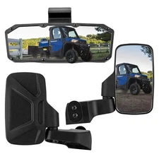 WEISEN Door Mounted Side Mirrors+Center Mirror For Polaris Ranger 1000/ SP 570