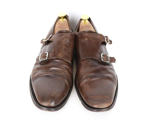 SUITSUPPLY Men Formal Shoes EU42.5 Brown Leather Double Monk Strap Classic - Picture 3 of 17