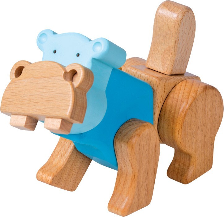 Kit costruzioni creativi «Hippo» In legno Small Foot Giocattoli educativi bambin