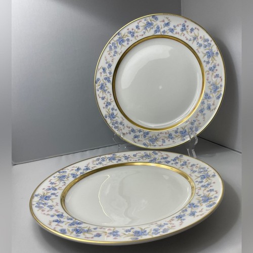 Par de platos de cena Hutschenreuther Baviera con flores y dorados, marcados Notre Dame - Imagen 4 de 7