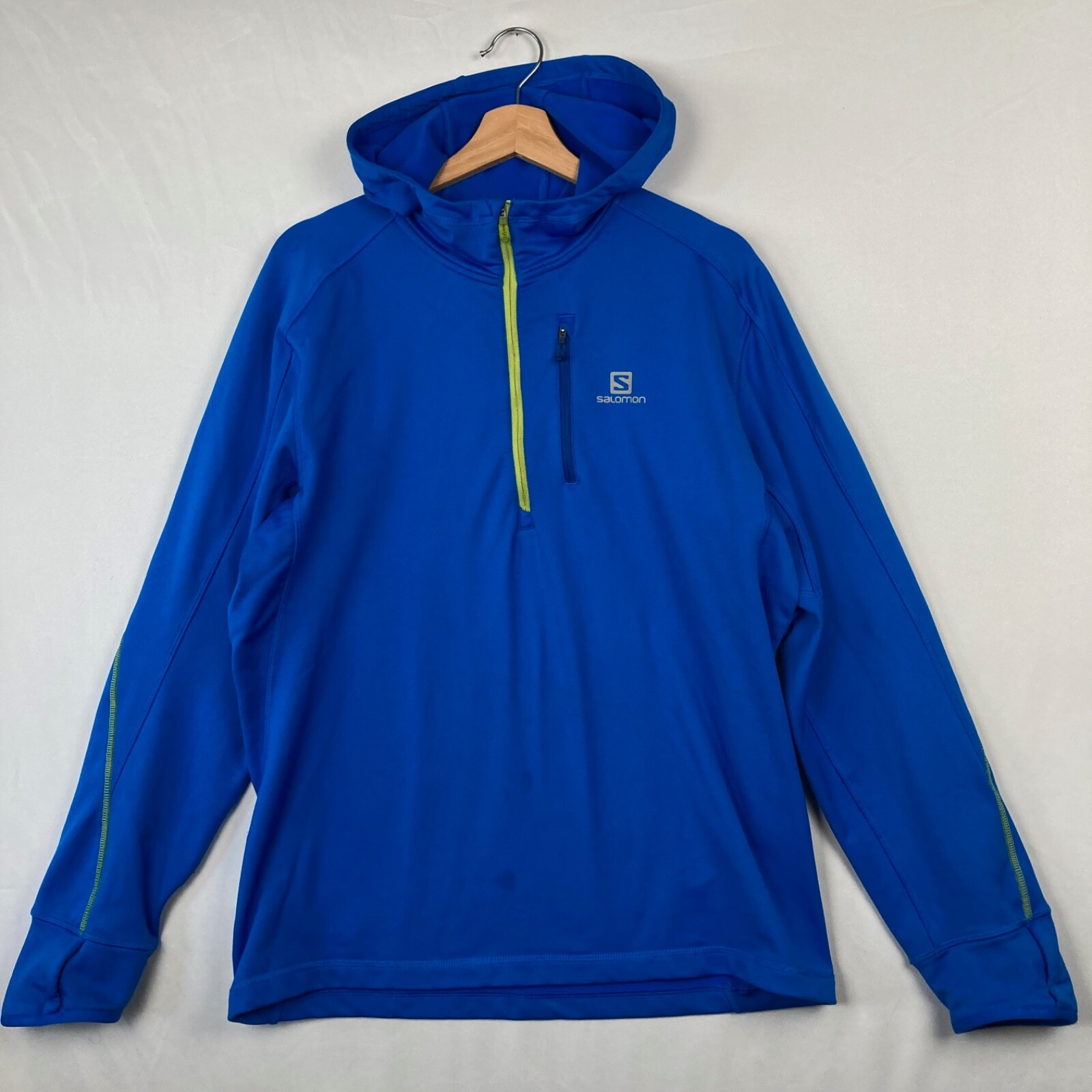Salomon Clima Pro Softshell Giacca con Cappuccio Blu Full Zip Casual Uomo Large